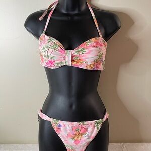No Boundaries Tropical Pink Bikini Set